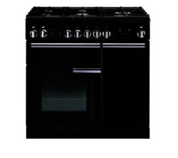 RANGEMASTER  Professional 90 Dual Fuel Range Cooker - Black & Chrome